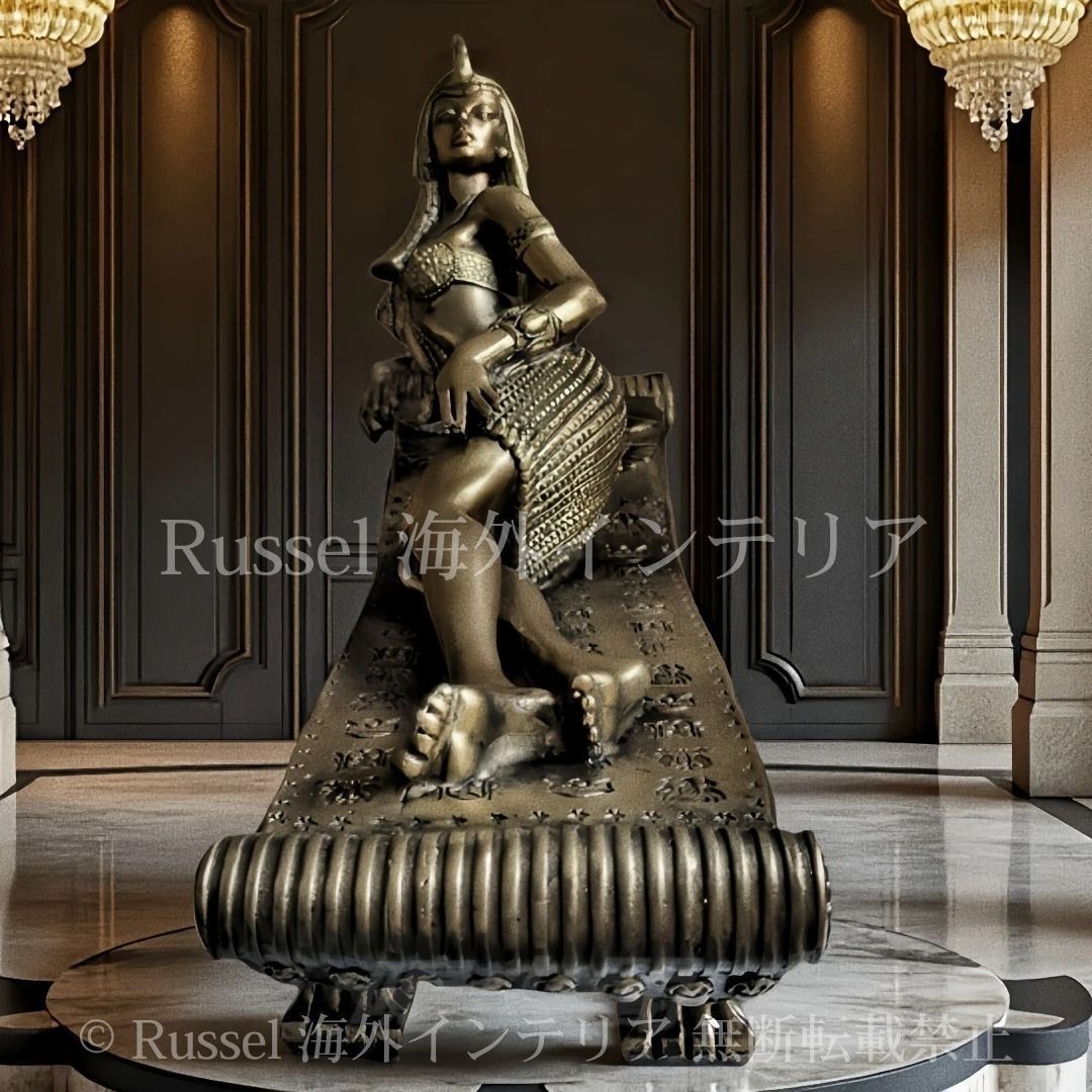 オブジェ 置物 クレオパトラ像 アンティーク調 ブロンズ 彫刻 古代