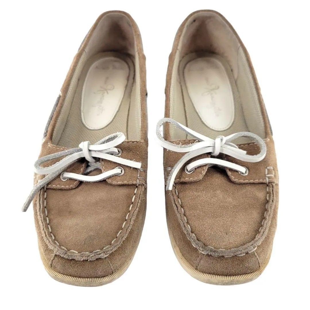 銀座カネマツ アクアベル モカシンシューズ ベージュ ブラウン 防水 撥