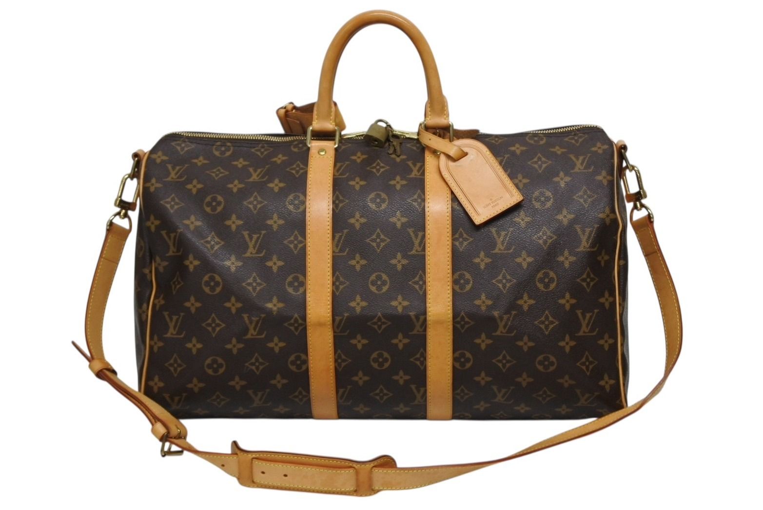 LOUIS VUITTON ルイヴィトン キーポル バンドリエール45 ボストンバッグ M 41418 モノグラム ブラウン ゴールド金具 4 b 009771