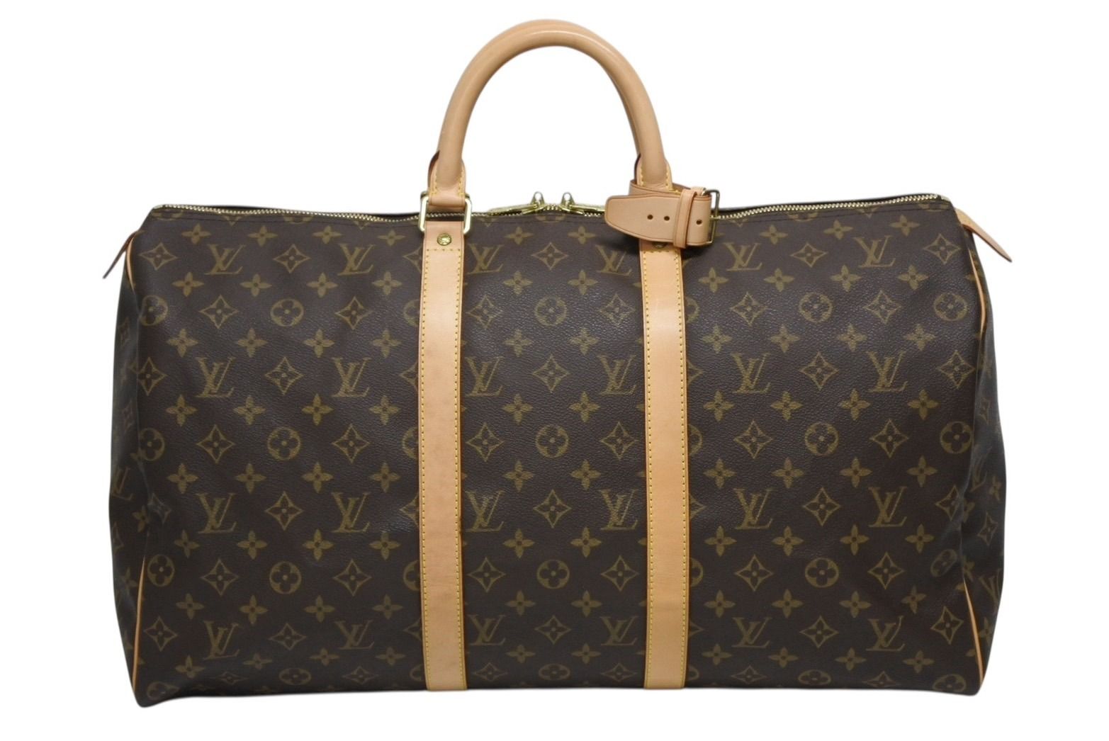 LOUIS VUITTON ルイヴィトン キーポル50 ボストンバッグ M 41426 モノグラム PVC レザー ゴールド金具 4 b 009754