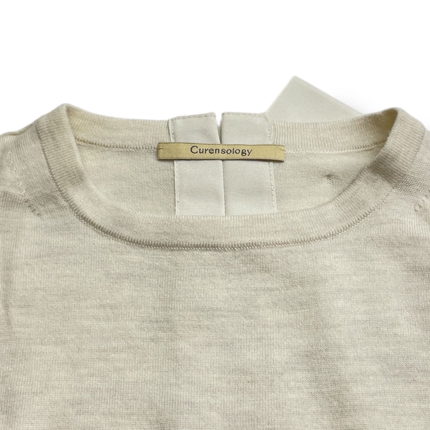 Curensology カレンソロジー ファインウールバックリボンプルオーバー