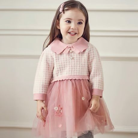 dave bella ドッキングワンピース 90 ピンク チュール 刺繍 女の子