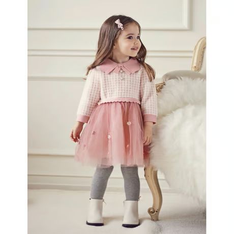 dave-bella ドッキングワンピース 90 ピンク チュール 刺繍 女の子