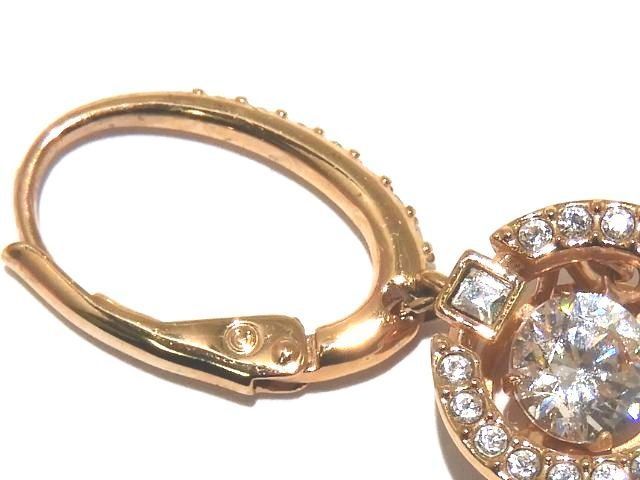 美品 SWAROVSKI スワロフスキー ドロップピアス ◇ 5504753 ピンク