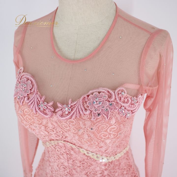 社交ダンス 衣装 ドレス ワンピース パーティ衣装 女性用 レディース オールシーズン ピンク系 春色 ピンク 光るラインストーン スパンコール ふんわり 裾 シルエット おそろい チョーカー Mサイズ デザイン おしゃれ 軽やか