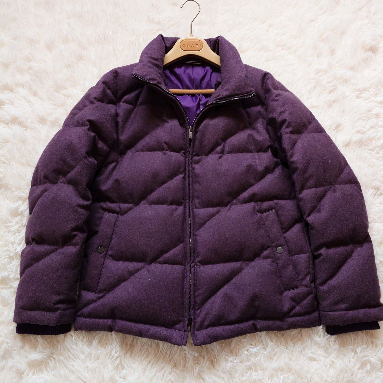 LANVIN ランバンオンブルー 2way 肉厚 ニット フーデッド ダウン