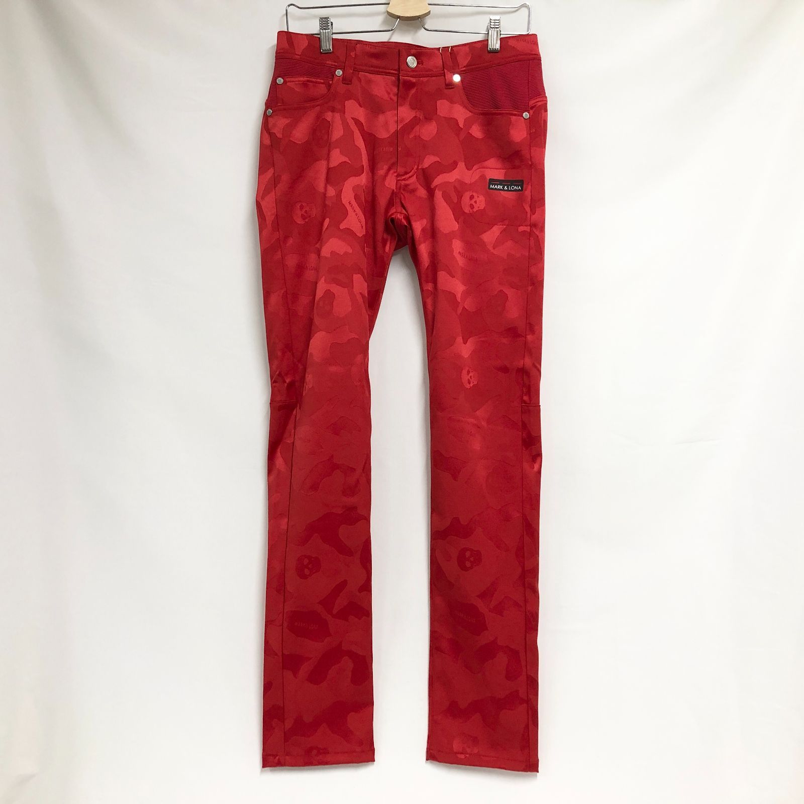 MARK-LONA マークアンドロナ ロゴスカル カモフラージュパンツ 46 レッド