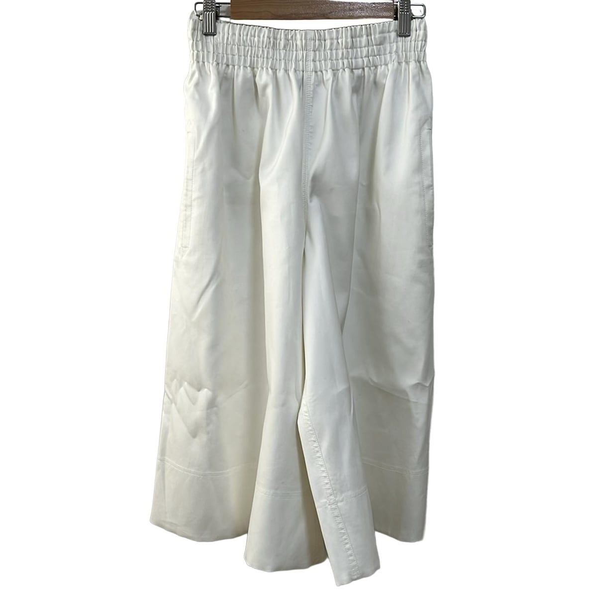 CELINE セリーヌ パンツ サイズ34 S レディース - 白 クロップド 半端丈 ウエストゴム