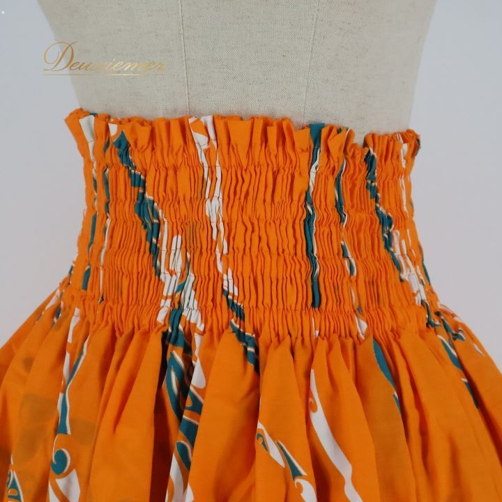 フラダンス 衣装 パウスカート オレンジ系 カパリリ 日本製 ハワイアン
