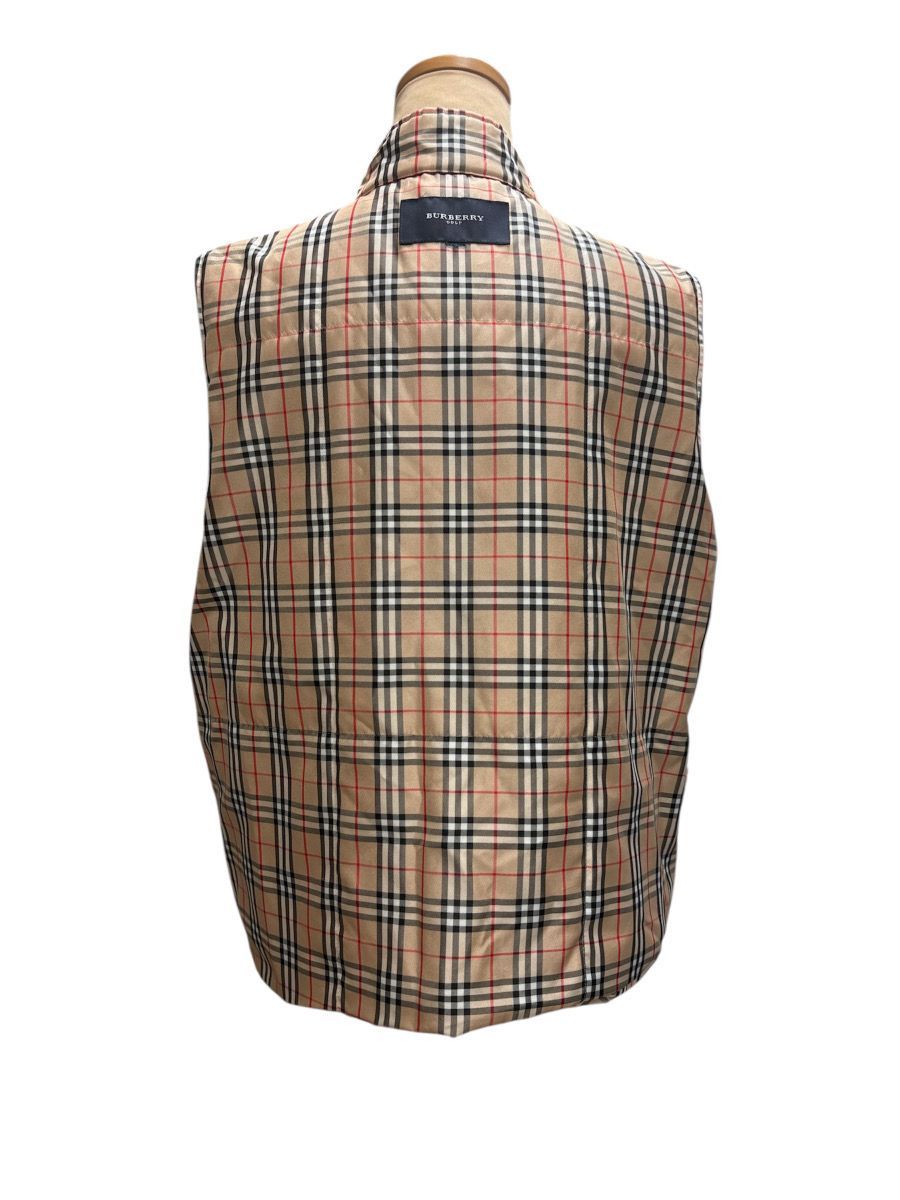 12198-094☆Burberry golf/バーバリーゴルフ/ベスト/黒/裏地チェック
