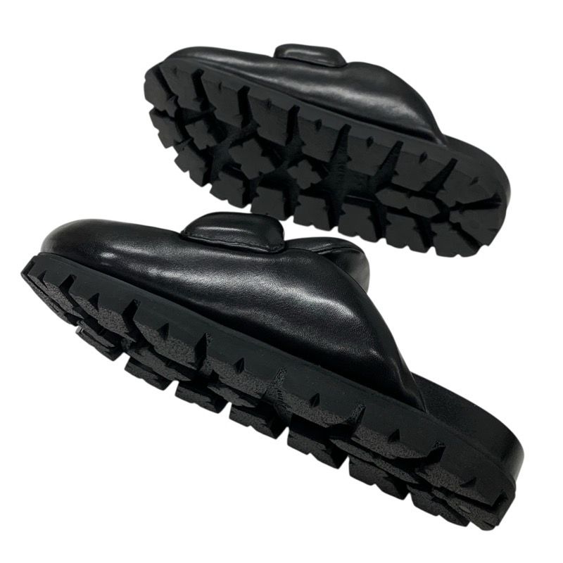 プラダ PRADA サンダル 靴 シューズ レザー ブラック 黒