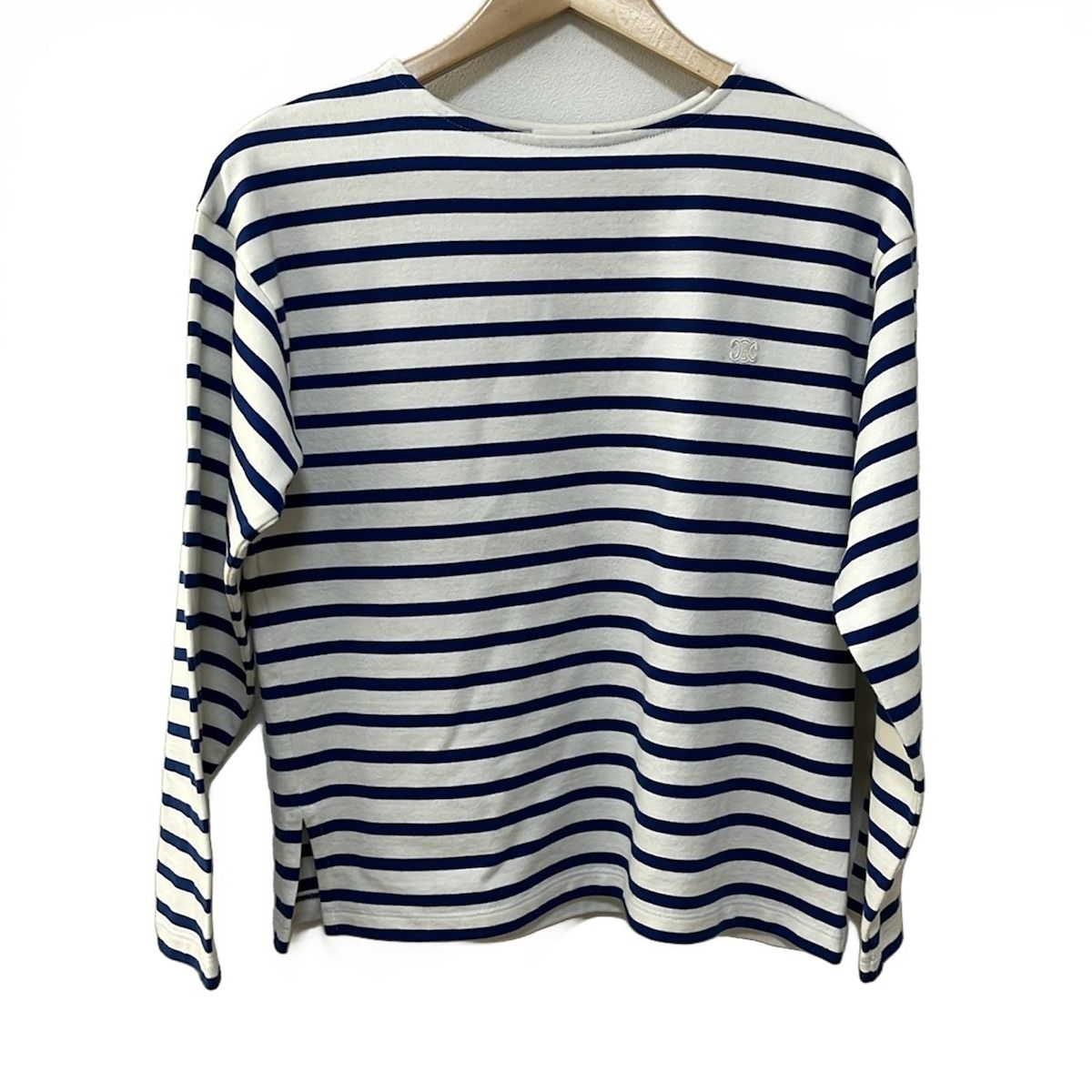 CELINE セリーヌ 長袖カットソー サイズXS レディース 白 ネイビー クルーネック ボーダー