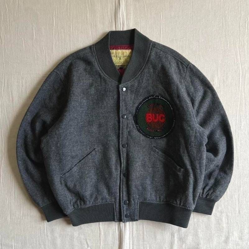 80s vintage ヴィンテージ古着 短丈ウールスタジャン ブルゾン サガラ