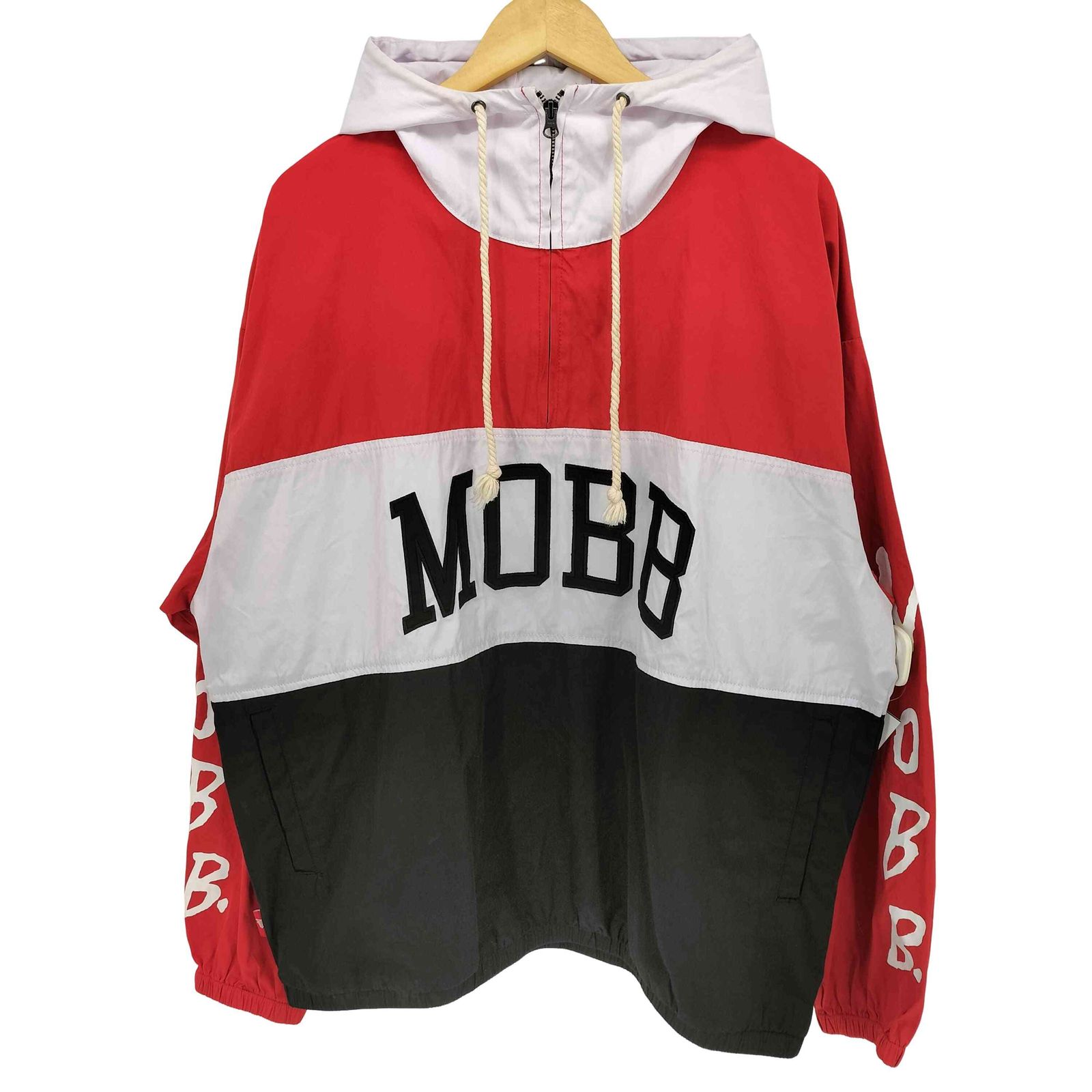 モブパーカー モブ MOBB. マルチカラー ハーフジップパーカー メンズ import：XL