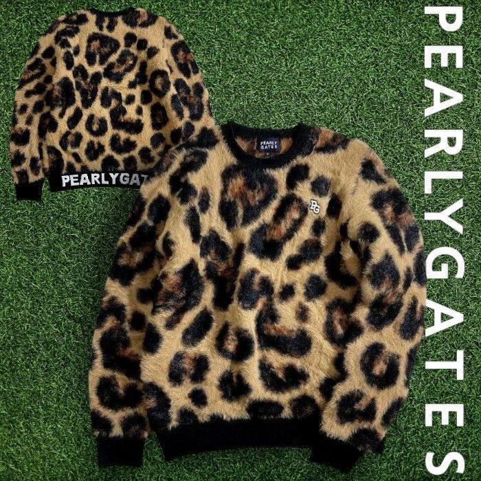 ✨未使用品✨パーリーゲイツ　クルーネックニット 2022年　レオパード　Mサイズ PEARLY GATES パーリーゲイツ ゴルフ シャギーニット レオパード柄