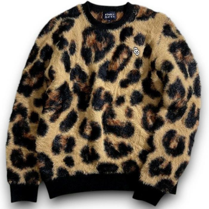PEARLY GATES パーリーゲイツ ゴルフ シャギーニット レオパード柄
