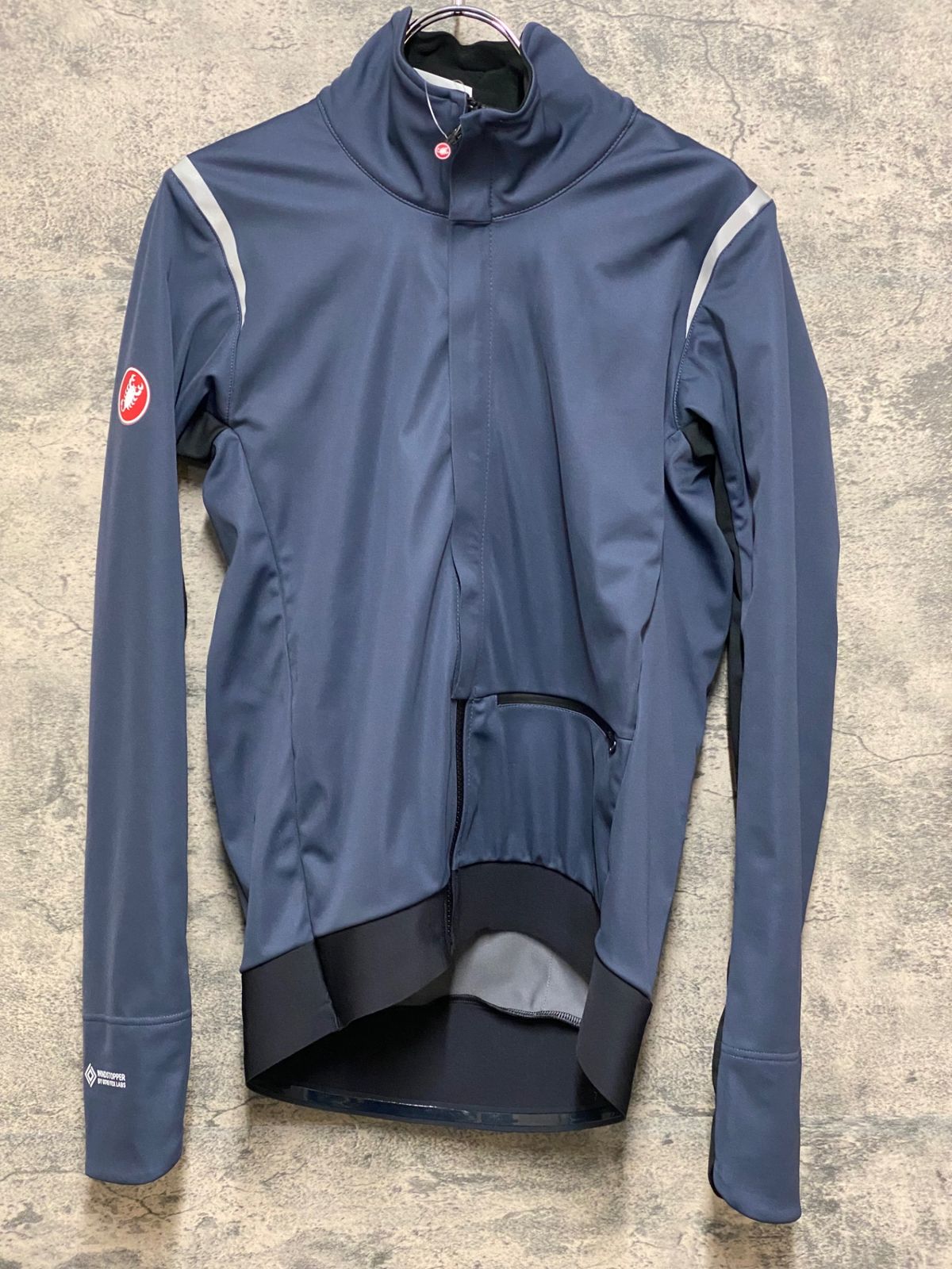 JQ 759 カステリ CASTELLI ALPHA DOPPIO ROS JACKET 長袖 サイクルジャケット グレー M ROSSOCORSA WINDSTOPPER