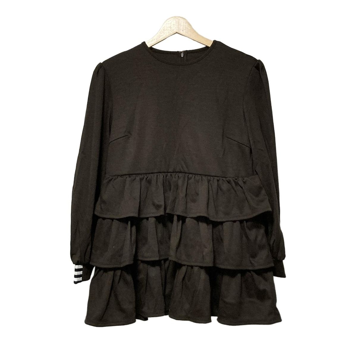 BORDERS at BALCONY ボーダーズアットバルコニー チュニック サイズ36 S レディース ダークブラウン 黒 白