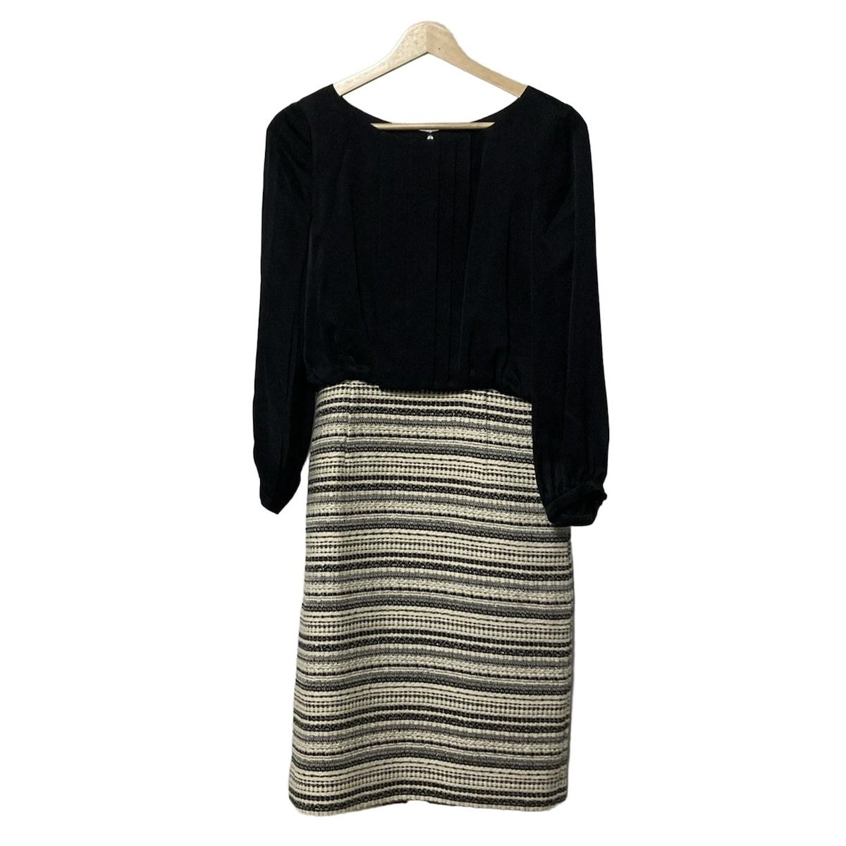 EPOCA エポカ ワンピース サイズ40 M レディース - 黒×アイボリー×シルバー