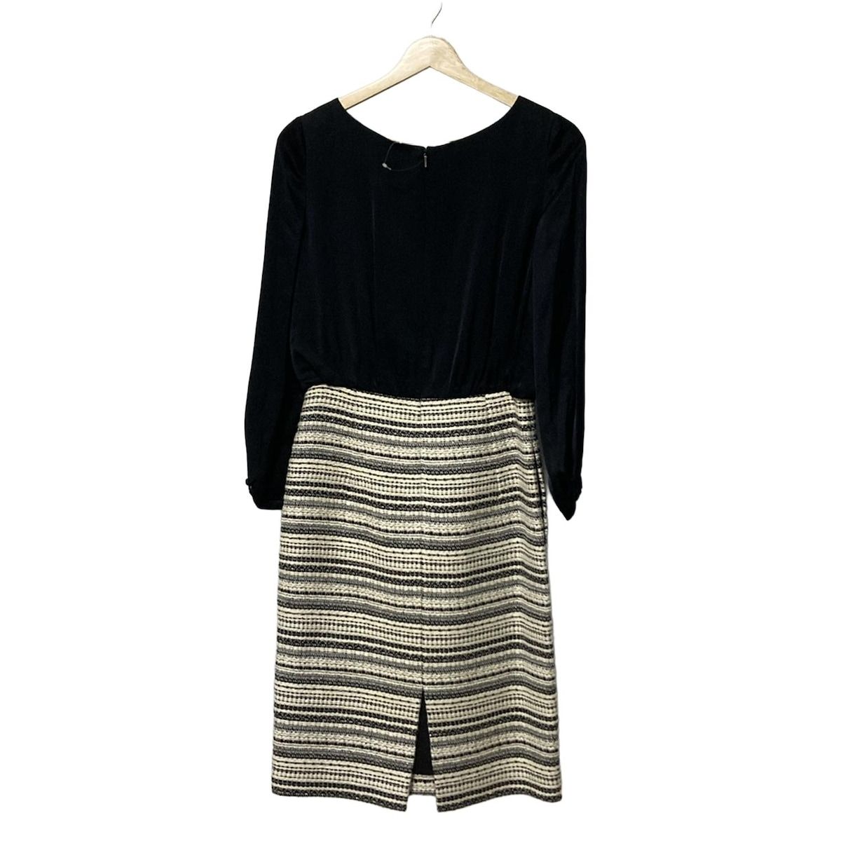 EPOCA エポカ ワンピース サイズ40 M レディース 黒 アイボリー シルバー