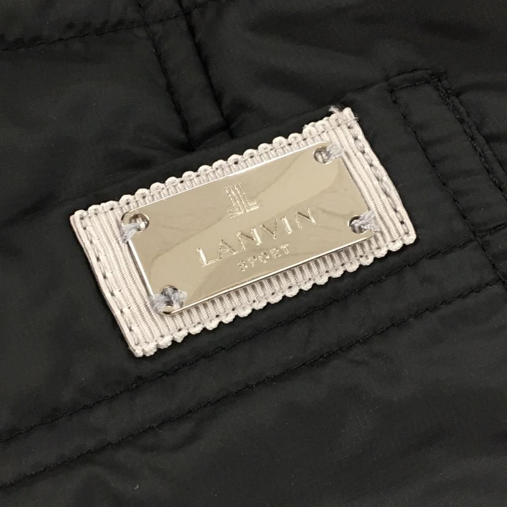 超美品】ランバンスポール 中綿ノースリーブワンピース 黒 ロゴ