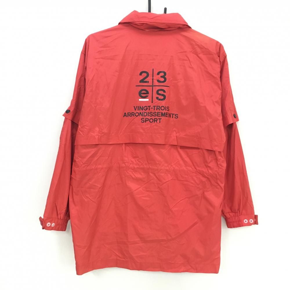 美品】23区スポーツ 2WAYナイロンジャケット レッド メッシュ裏地 袖