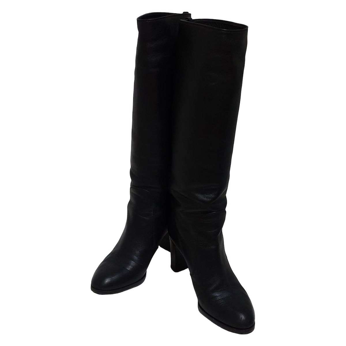 sergio rossi 美 ロングブーツ ブラック 完売 セルジオロッシ 限定 sergio rossi(セルジオロッシ) ロングブーツ 37 1/2 レディース - 黒