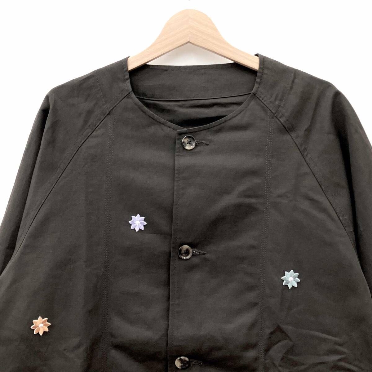 sillage シアージ 花刺繍モチーフ ジャケット ブラウン サイズF - メルカリ