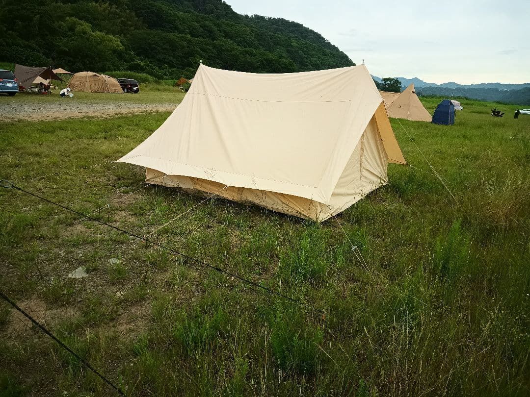 美品・使用1回のみ】特大ロッジコットンテント グランドシート付き