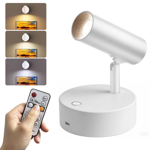 【限定SALE，大人気】 Herimo LEDスポットライト ブラケットライト Tpye-C充電式ライト【3光色+無段階輝度】マグネット式 リモコン操作＆タッチ操作 タイマ-設定 間接照明 絵画照明 アッパーライト 補助灯 停電用 読 その他