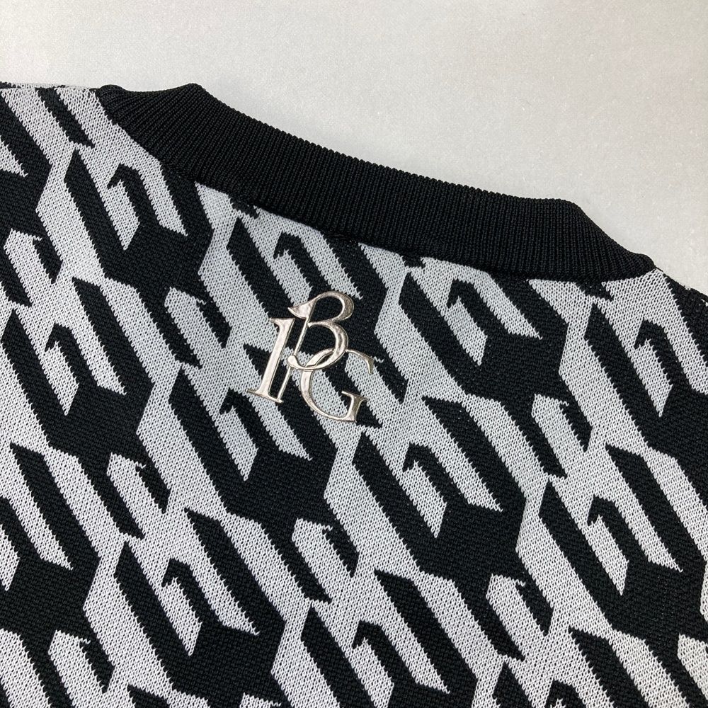 サイズ：3 1PIU1UGUALE3 GOLF GRK029 ニットベスト 千鳥 ブラック系