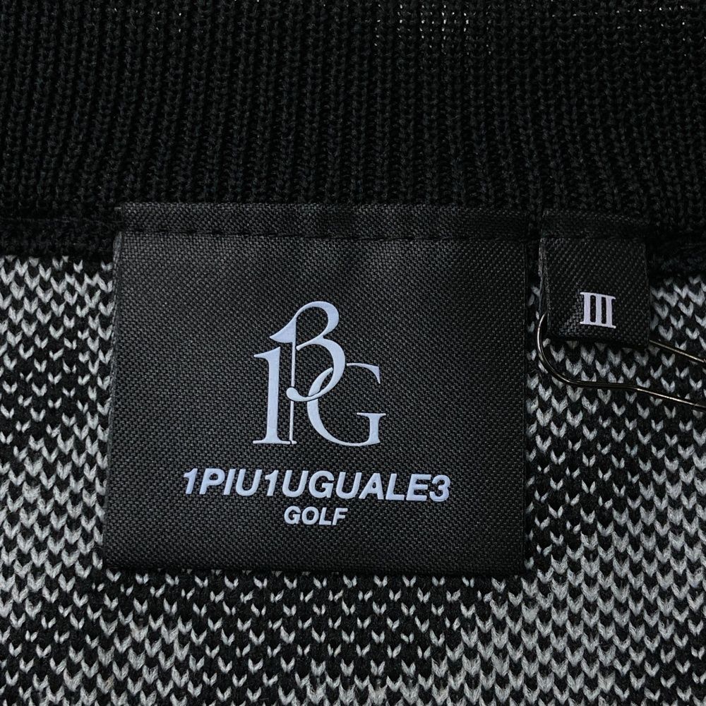 サイズ：3 1PIU1UGUALE3 GOLF GRK029 ニットベスト 千鳥 ブラック系