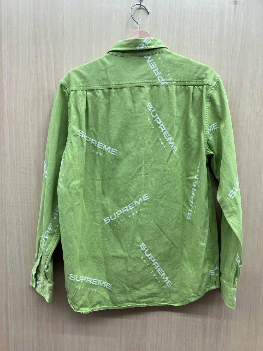 【SUPREME】ジャガードデニムシャツ Lサイズ グリーン SUPREME シュプリーム JACQUARD DENIM SHIRT 17AW ジャガードデニム