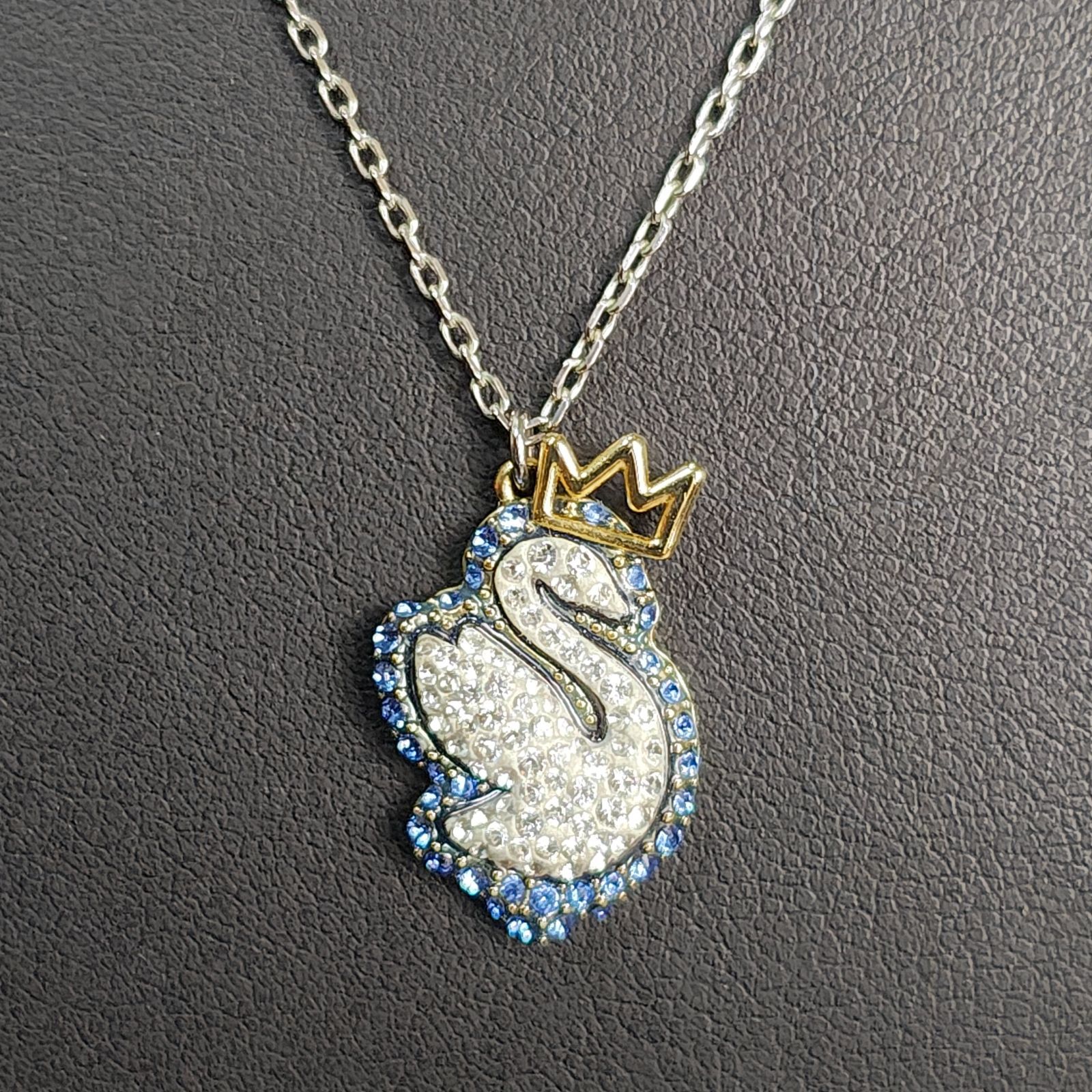 Swarovski スワロフスキー スワン ネックレス ブルー シルバー - メルカリ
