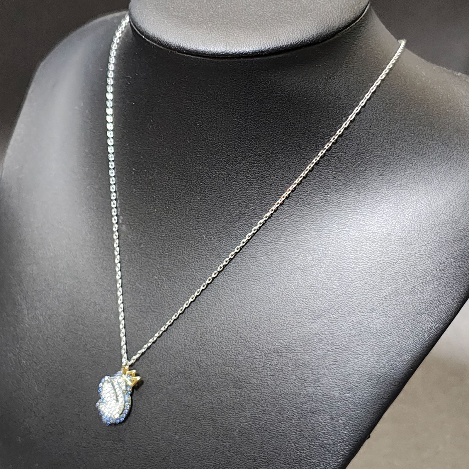 Swarovski スワロフスキー スワン ネックレス ブルー シルバー - メルカリ