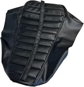 カワサキ 250 TR 設計 シートカバー 厚手生地 生地色 座面 黒タックロール 後部 黒 パイピング色 タンデムベルト付き 張替タイプ