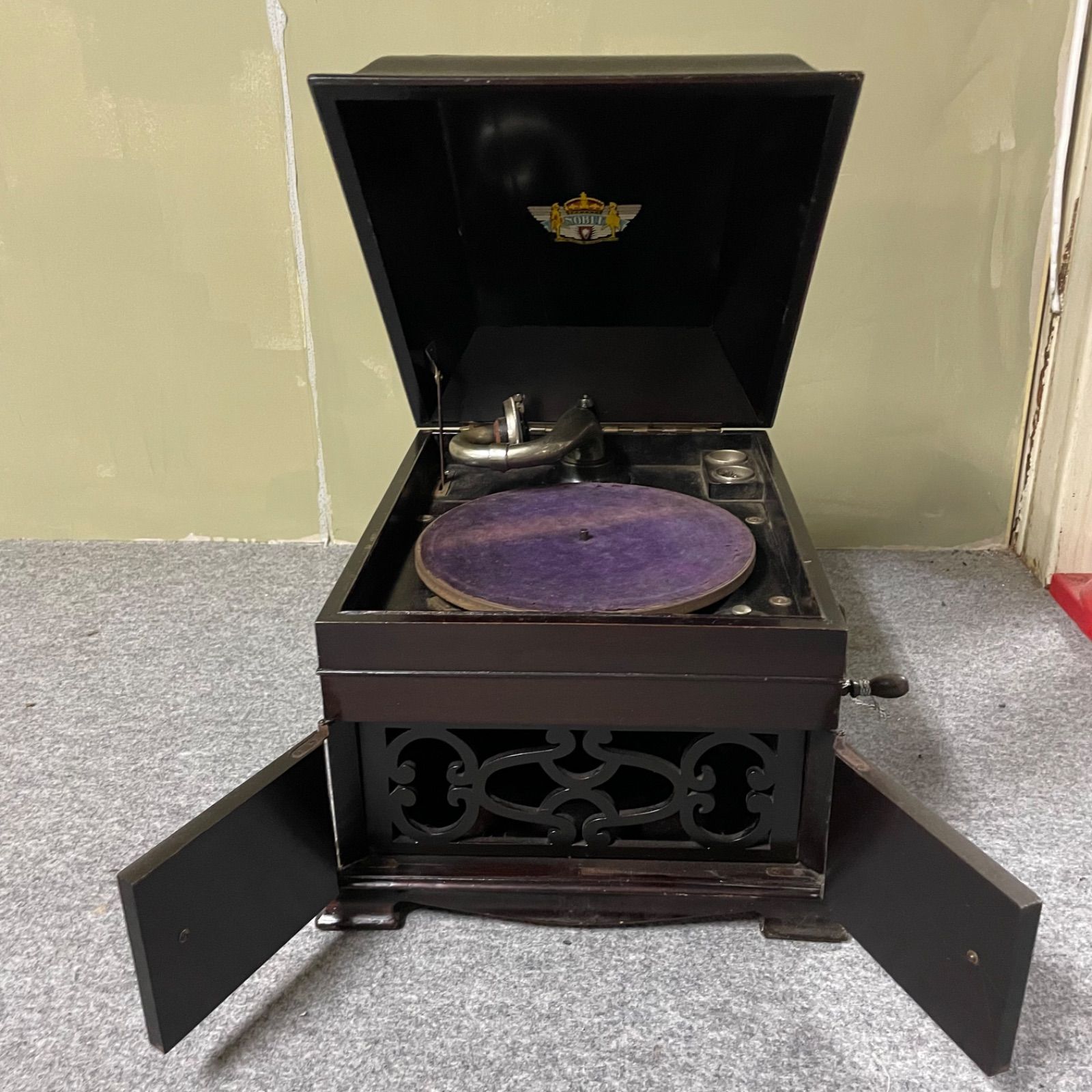 レア☆手回しレコード☆アンティーク ♭ アンティーク 手回し 蓄音機 レコードプレーヤー 部品取り ジャンク