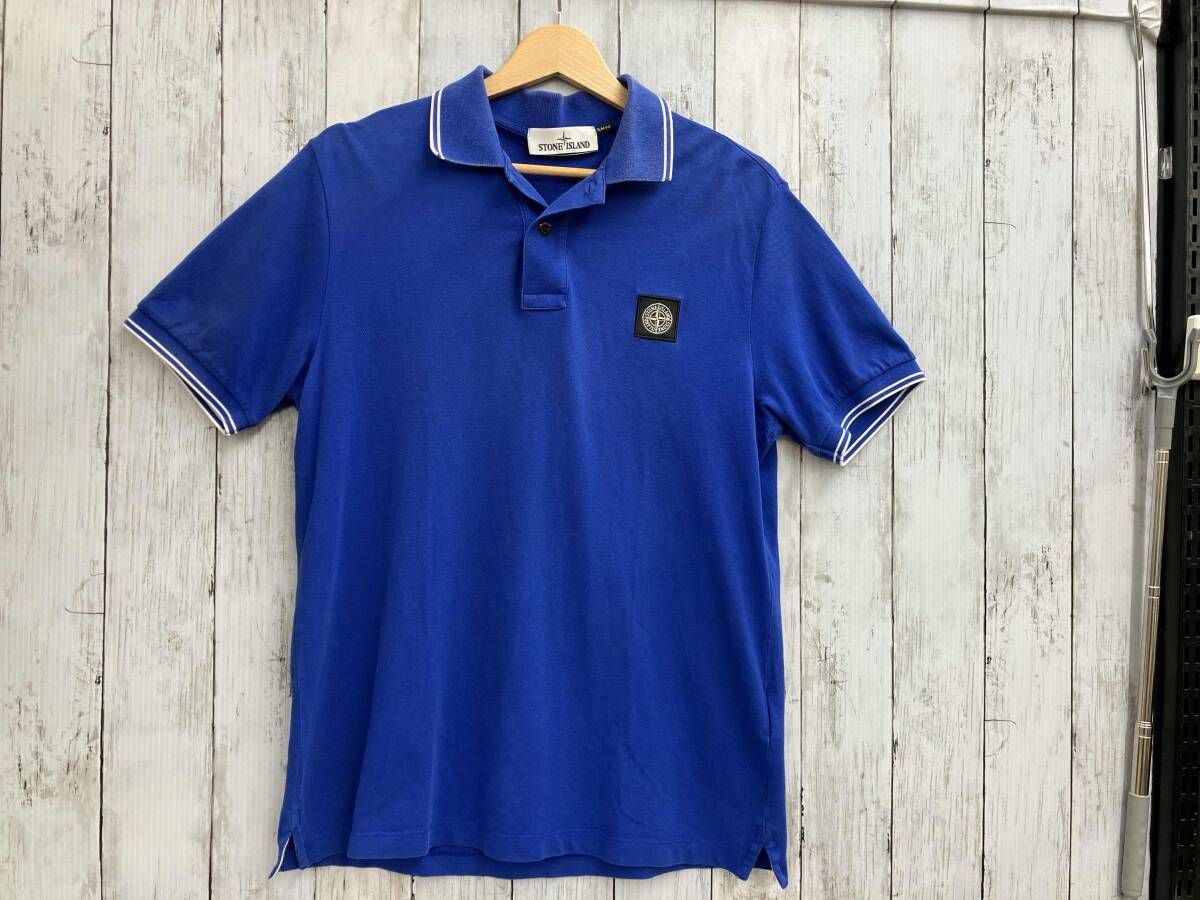 Stone  ストーンアイランド ライトブルー ロゴ ポロシャツ STONE ISLAND/ストーン アイランド/ ロゴパッチ/半袖ポロシャツ/ブルー