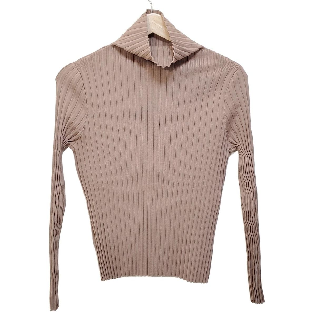 ADORE アドーア 長袖カットソー サイズ38 M レディース ブラウン タートルネック プリーツ