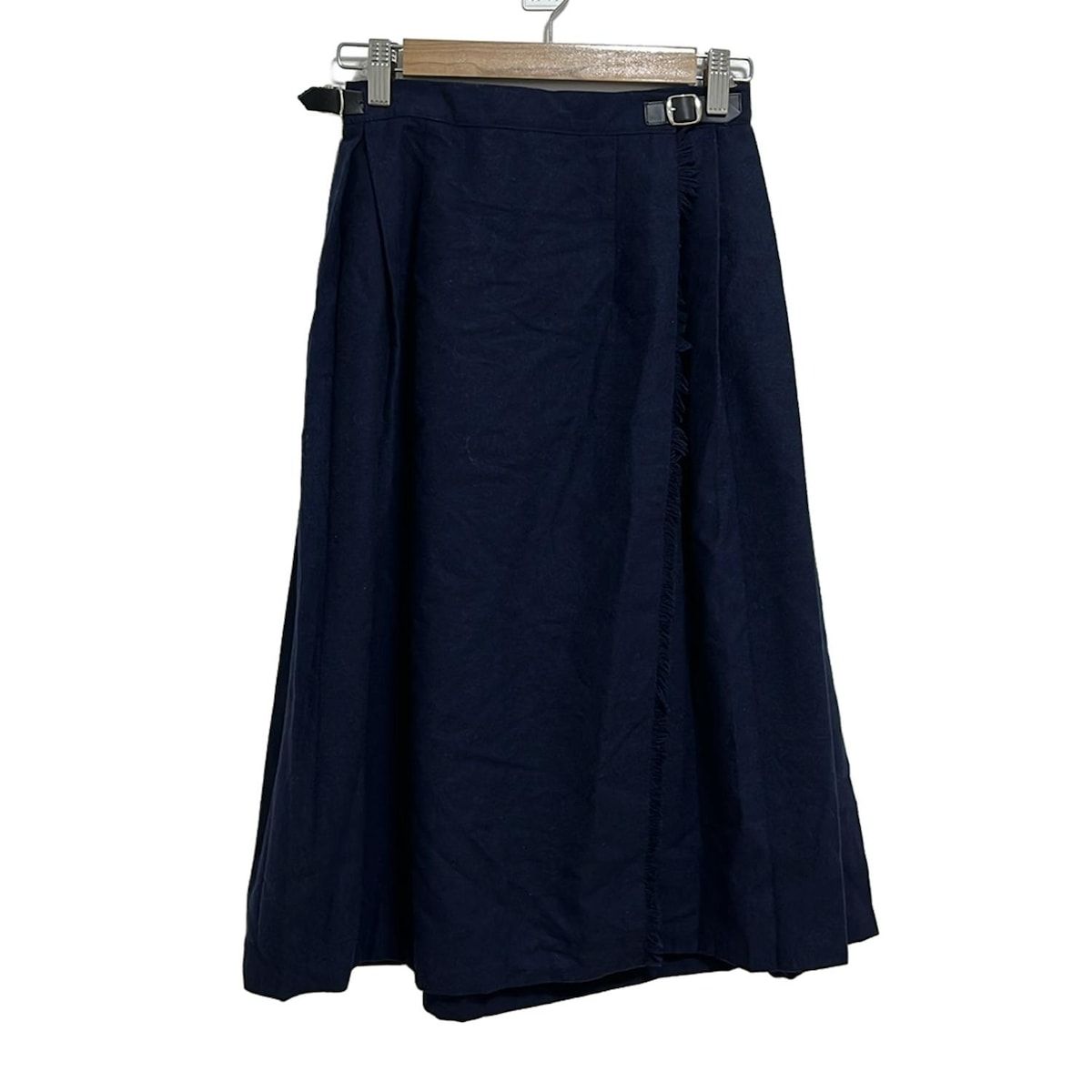 O NEIL OF DUBLIN オニールオブダブリン 巻きスカート サイズ38 M レディース - ダークネイビー ロング