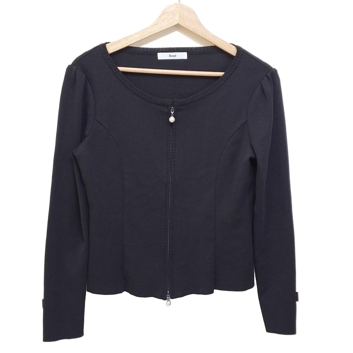 新品【René ルネ】定価38,000ピークス素材カーディガン36 Rene(ルネ) カーディガン サイズ36 S レディース美品 - ダークブラウン