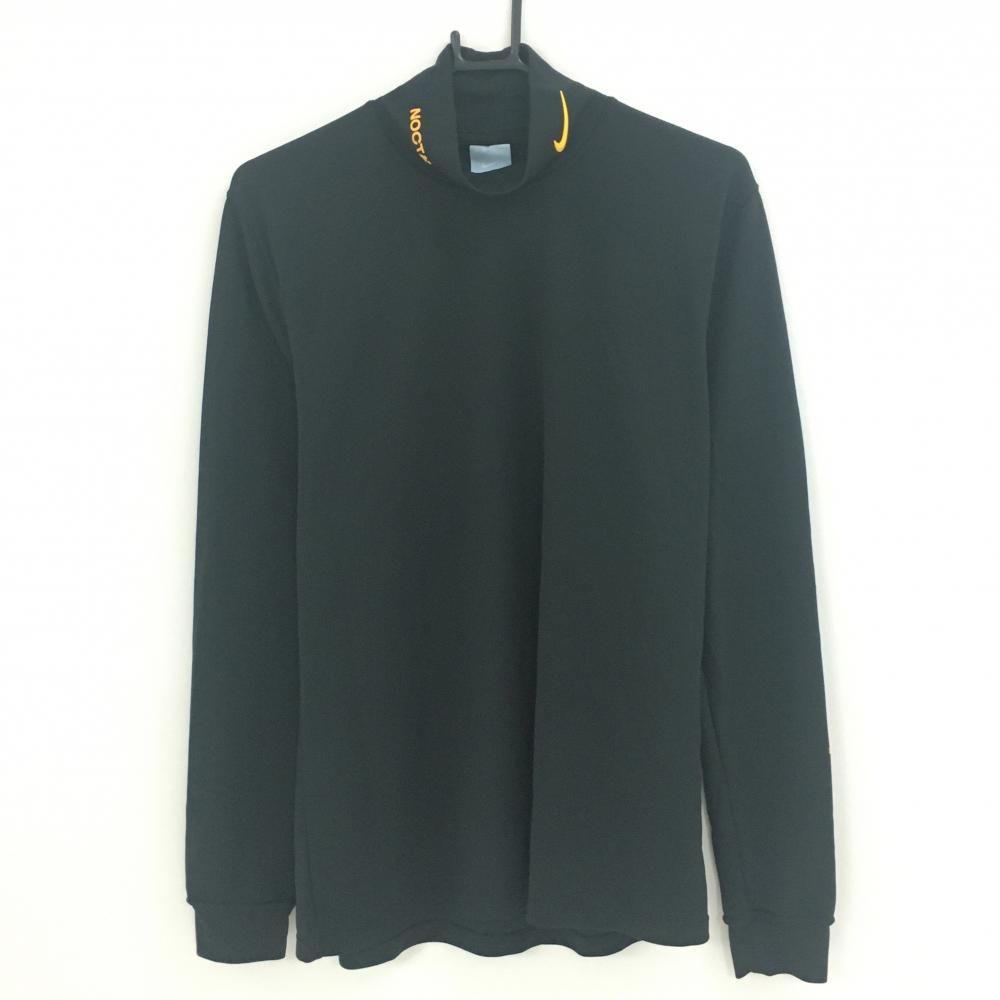 超美品】ナイキ×NOCTA 長袖ハイネックシャツ 黒×オレンジ系 ネックロゴ