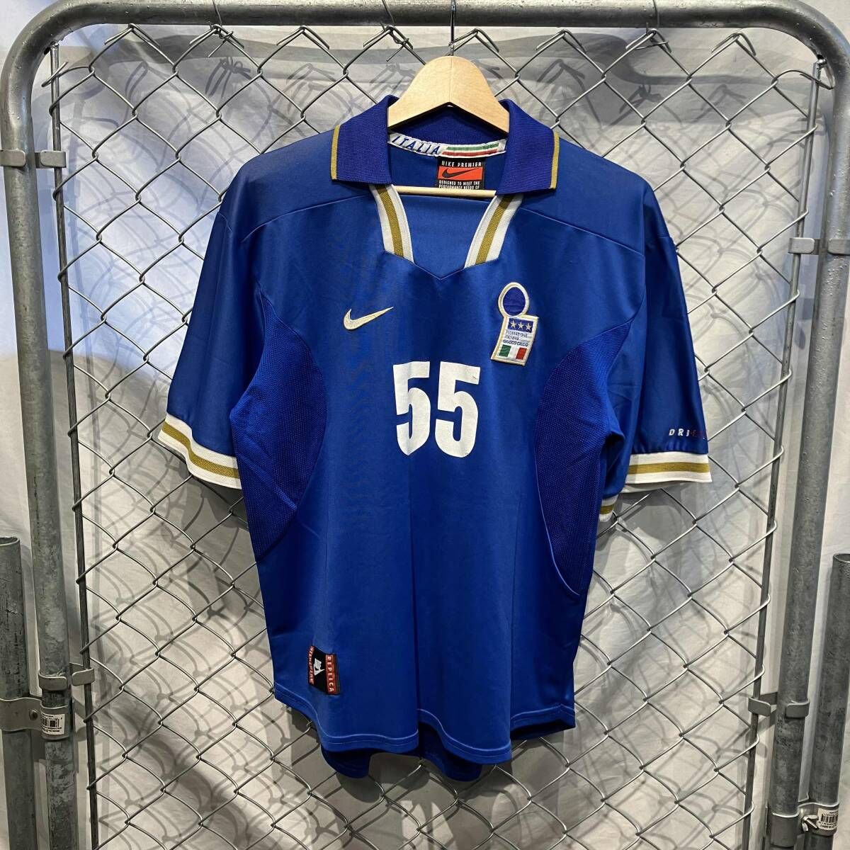 00s OLD NIKE イタリア代表 ゲームシャツ 半袖シャツ size M ブルー
