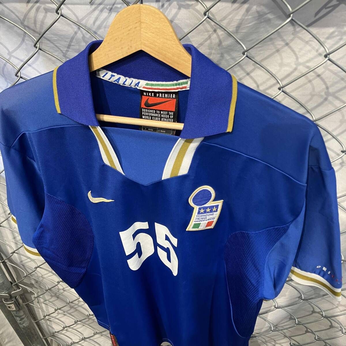 00s OLD NIKE イタリア代表 ゲームシャツ 半袖シャツ size M ブルー