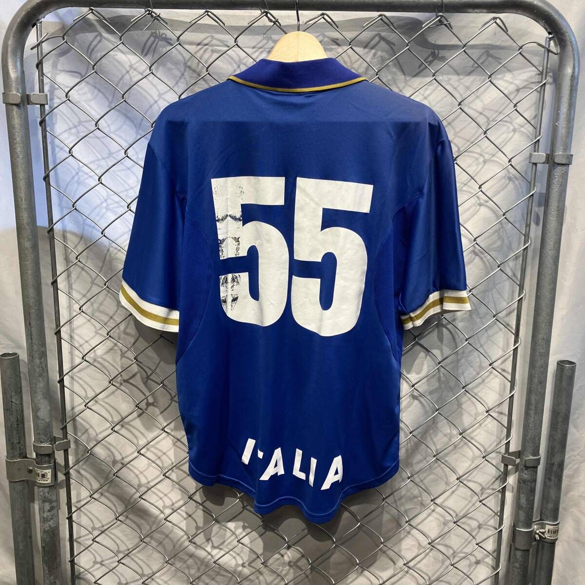 00s OLD NIKE イタリア代表 ゲームシャツ 半袖シャツ size M ブルー
