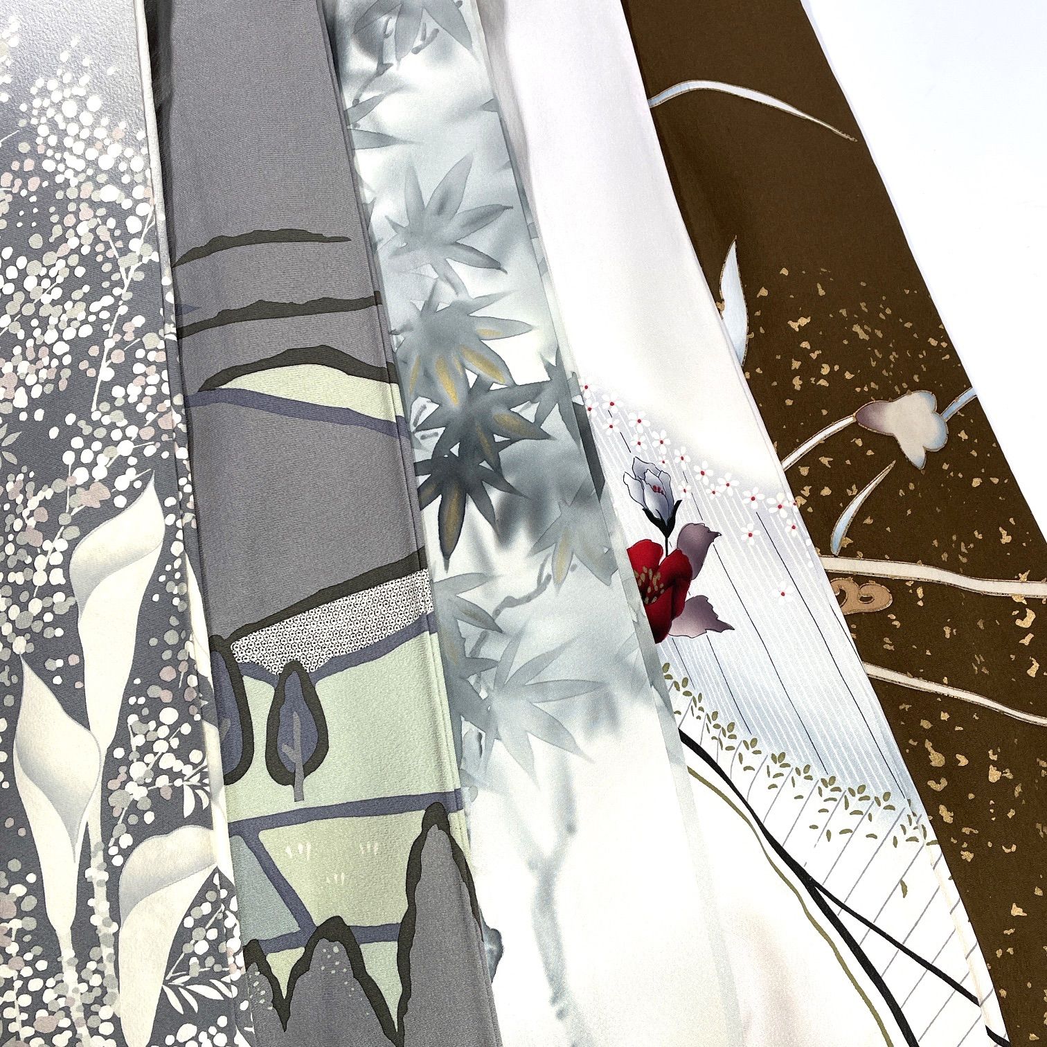 訪問着 5枚 正絹 着物おまとめ売り リメイク用 着付け練習用【M031