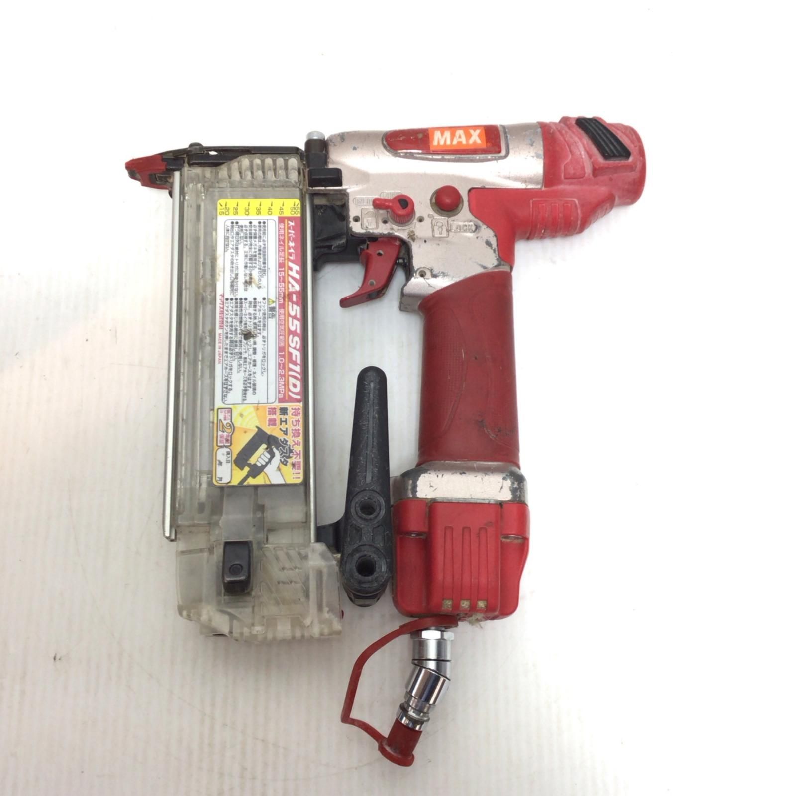 ΘΘMAX マックス フィニッシュネイラ 程度B 本体のみ 高圧 15 55 mm HA SF 1 D レッド