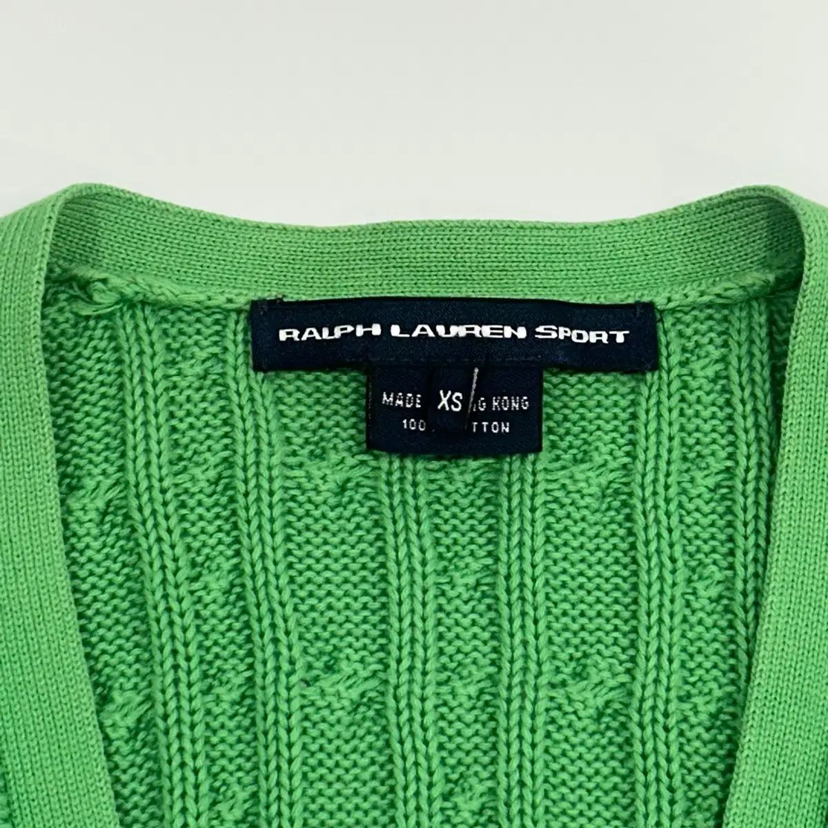 ポロ ピングリーン ポニー Vネック ケーブル ニット カーディガン