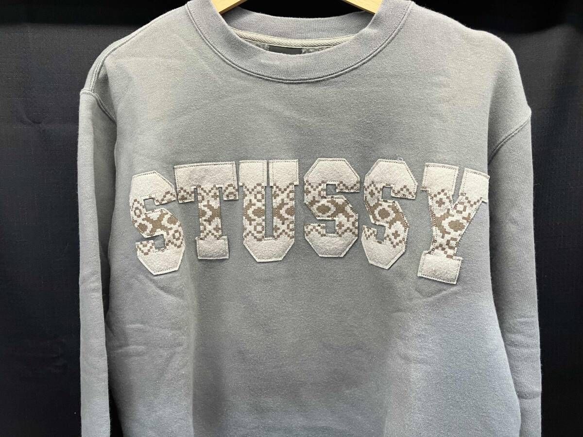 STUSSY ステューシー 90s old stussy ワッペンロゴ 中国製 グレー