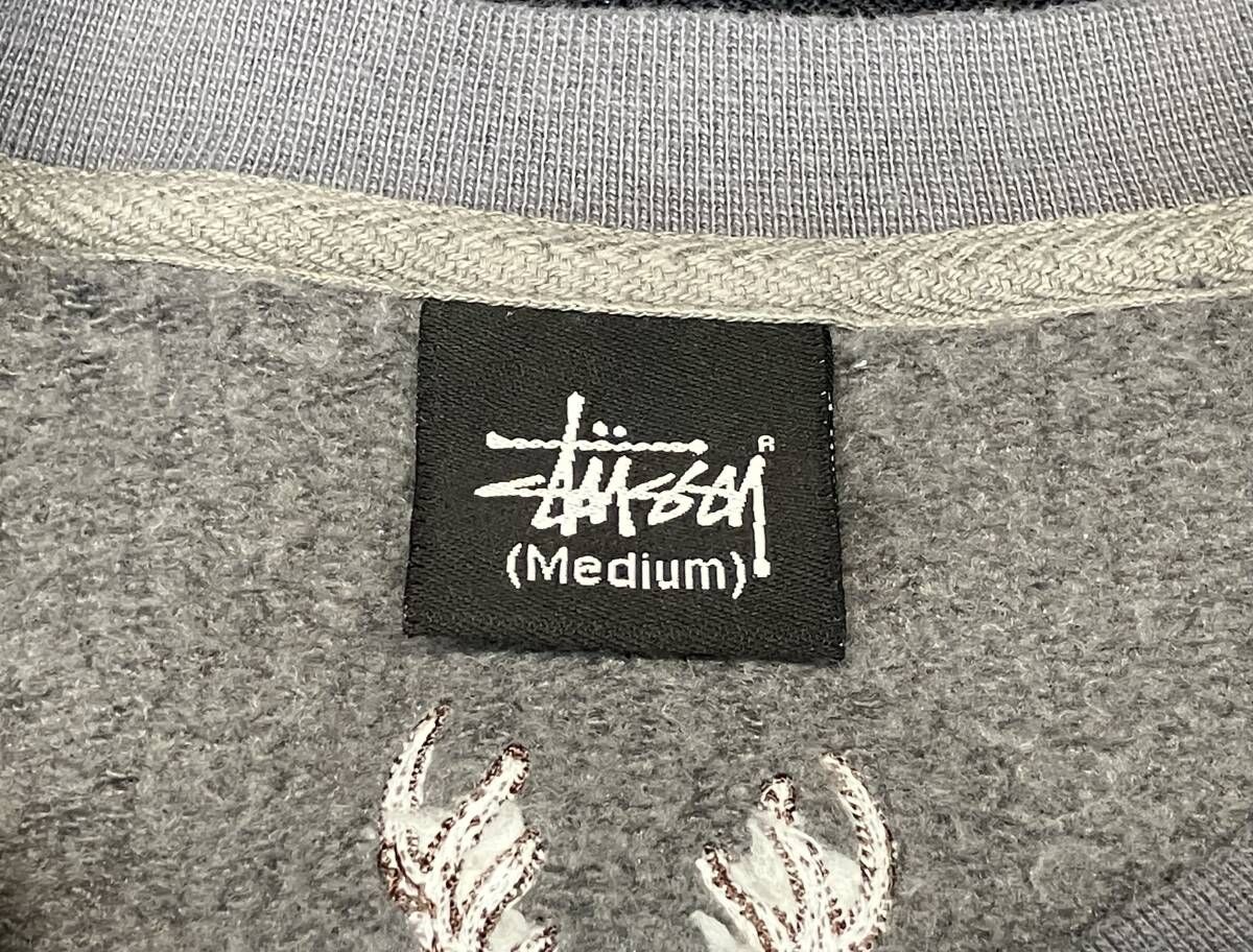 STUSSY ステューシー 90s old stussy ワッペンロゴ 中国製 グレー